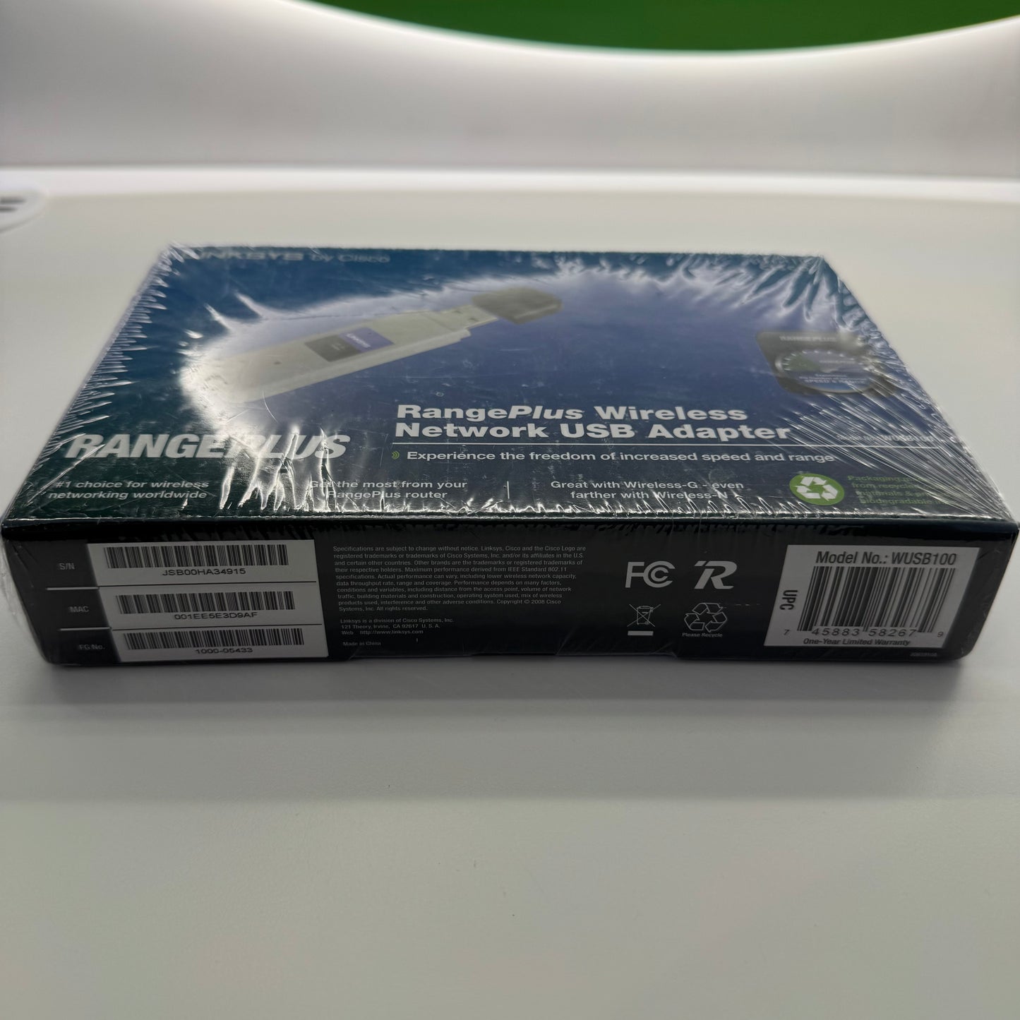 New Cisco Range Plus USB Network Adapter WUSB100