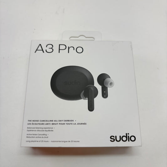 Sudio A3 Pro Noise Cancelling Wireless Earbuds  Black A3PROBLK
