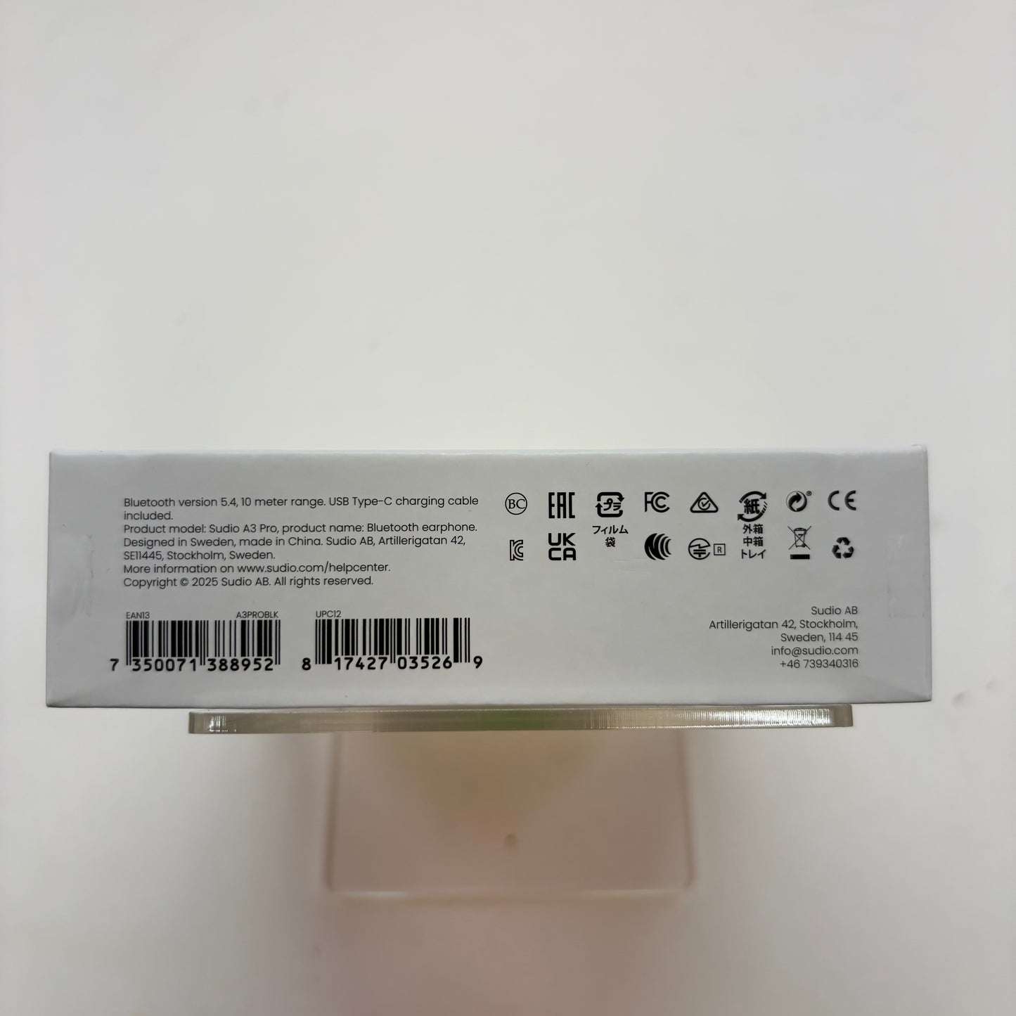 Sudio A3 Pro Noise Cancelling Wireless Earbuds  Black A3PROBLK