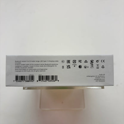 Sudio A3 Pro Noise Cancelling Wireless Earbuds  Black A3PROBLK