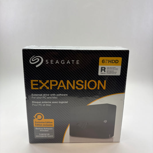 New Segate 3.5" External Expansion+ 6TB USB-B to USB-A HDD STKR6000400