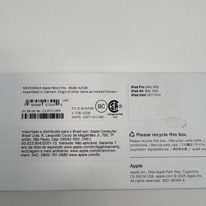 Apple Pencil Pro Smart Pencil Stylus White MX2D3AM/A