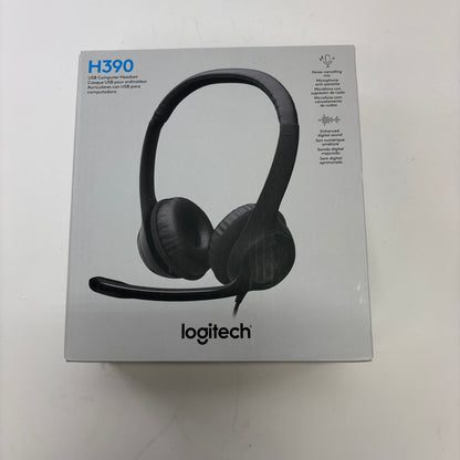 New Logitech  H390  Black USB Computer Headset w/Mic