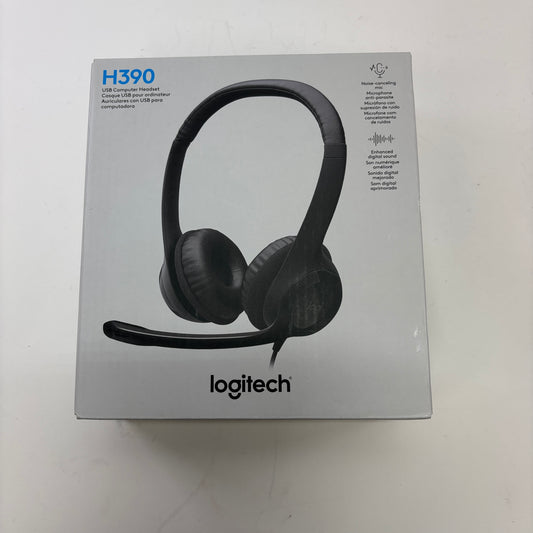 New Logitech  H390  Black USB Computer Headset w/Mic