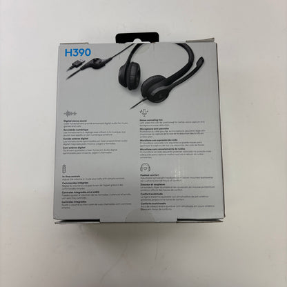 New Logitech  H390  Black USB Computer Headset w/Mic