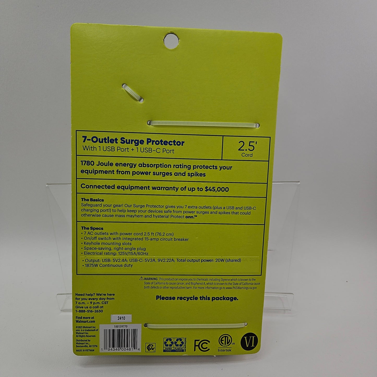 Onn. 7-Outlet Surge Protector